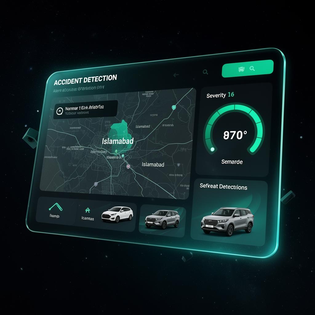 Operator dashboard concept with live incident alerts on a map